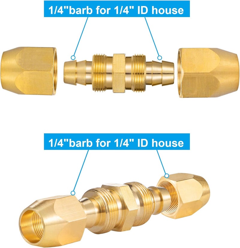 Breezliy 4PCS Soild Brass Air Reusable Hose Splicer For 14Inch ID Hose14 Air Hose Repair Fitting - Image 2