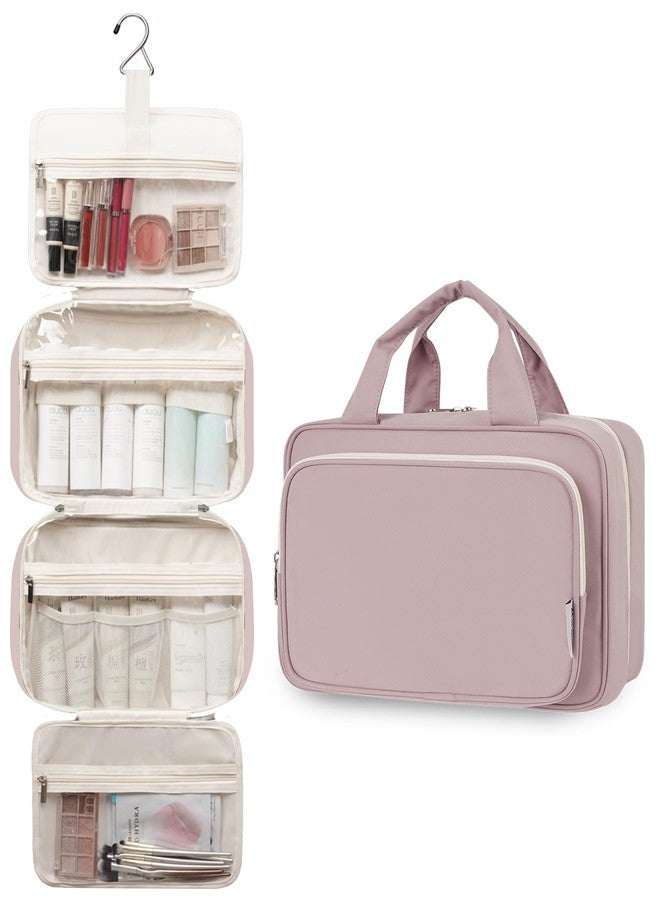 Narwey Travel Toiletry Bag for Women Large Hanging Makeup Bag Organizer Toiletries Bag for Full Size Essentials Accessories Cosmetics (Dusty Rose (Large)) - Image 4