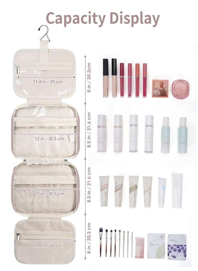 Narwey Travel Toiletry Bag for Women Large Hanging Makeup Bag Organizer Toiletries Bag for Full Size Essentials Accessories Cosmetics (Dusty Rose (Large)) - Image 5