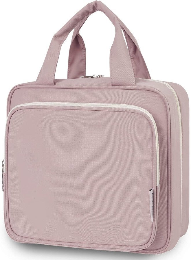 Narwey Travel Toiletry Bag for Women Large Hanging Makeup Bag Organizer Toiletries Bag for Full Size Essentials Accessories Cosmetics (Dusty Rose (Large)) - Image 1