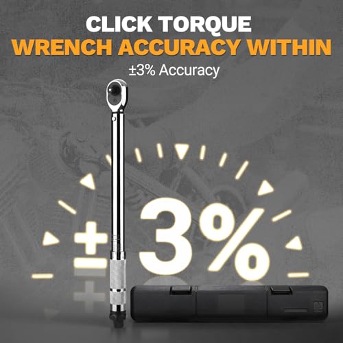 DEKOPRO Torque Wrench 3/8 Inch Drive Click, 5-50 Ft-Lb/6.8-67.8 Nm Torque Wrench, ±3% High Precision, 72 Tooth Torque Wrenches with Dual-Direction Adjustable for Bike Motorcycle and Car Repair - Image 3