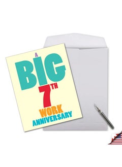 NobleWorks - Funny 7Th Milestone Work Anniversary Greeting Card From Us 8.5 X 11 Inch With Envelope (1 Pack) Oversize Jumbo 7 Years At Work J8243Mag-Wa-Us  - Image 4