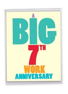 NobleWorks - Funny 7Th Milestone Work Anniversary Greeting Card From Us 8.5 X 11 Inch With Envelope (1 Pack) Oversize Jumbo 7 Years At Work J8243Mag-Wa-Us  - Image 1