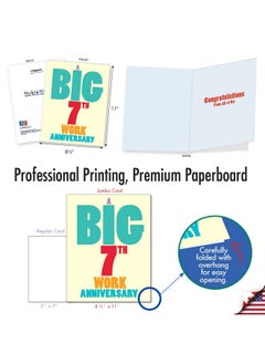 NobleWorks - Funny 7Th Milestone Work Anniversary Greeting Card From Us 8.5 X 11 Inch With Envelope (1 Pack) Oversize Jumbo 7 Years At Work J8243Mag-Wa-Us  - Image 3