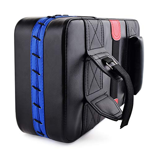 TLBTEK Taekwondo Kick Pad PU Muay Thai Pads MMA Karate Kick Pads Kickboxing Training Pads Martial Arts Punching Pads Leather Strike Curved Kicking Shield (10x15inch (Red)) - Image 5