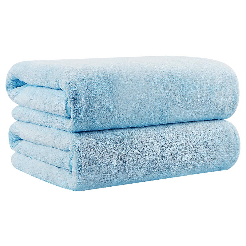 Orighty 2Pack Microfiber Bath Towels 27 x 54  Soft Absorbent QuickDrying Blue