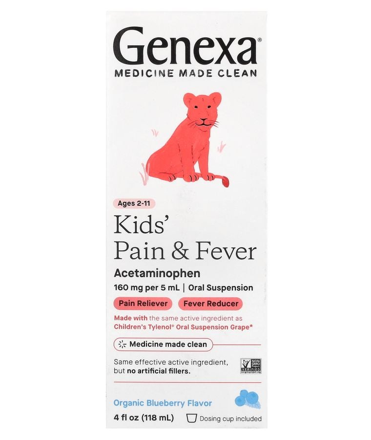 Kids' Pain & Fever Ages 2-11 Organic Blueberry 160 mg 4 fl oz (118 ml)