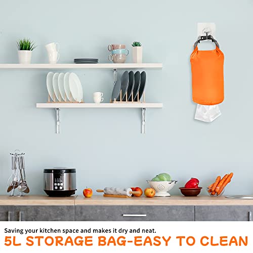 R2Depot Waterproof Dry Bag, 5L/10L/20L/40L/70L Dry Storage Bag for Kayaking, Gym, Hiking, Swimming (Orange, 5L) - Image 3