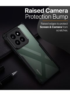 Case Up Case For Xiaomi 14T Crystal Clear Tactical Back Cover Case With 360 Degree Protection, Shockproof Bumper Protective Phone Cover, Anti-Scratch Hard PC Back (Clear)  - Image 4