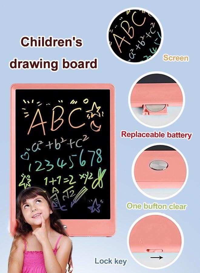 DURKU Portable 10 Inch LCD Writing Tablet with Lanyard - One-click Clear, Lightweight Doodle Board for Kids - Reusable Electronic Drawing Tablet - Ideal for Travel - Size: 24*17.4*0.65cm - Image 3