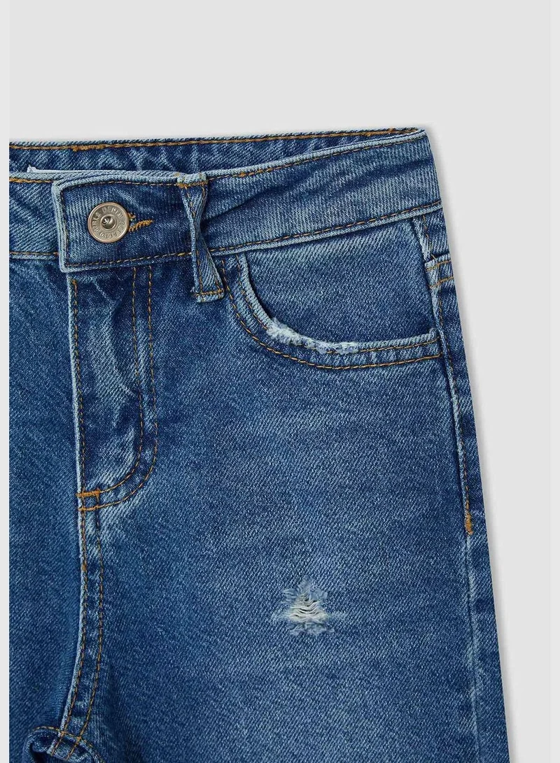 DeFacto Straight Fit Distressed Jean Trousers