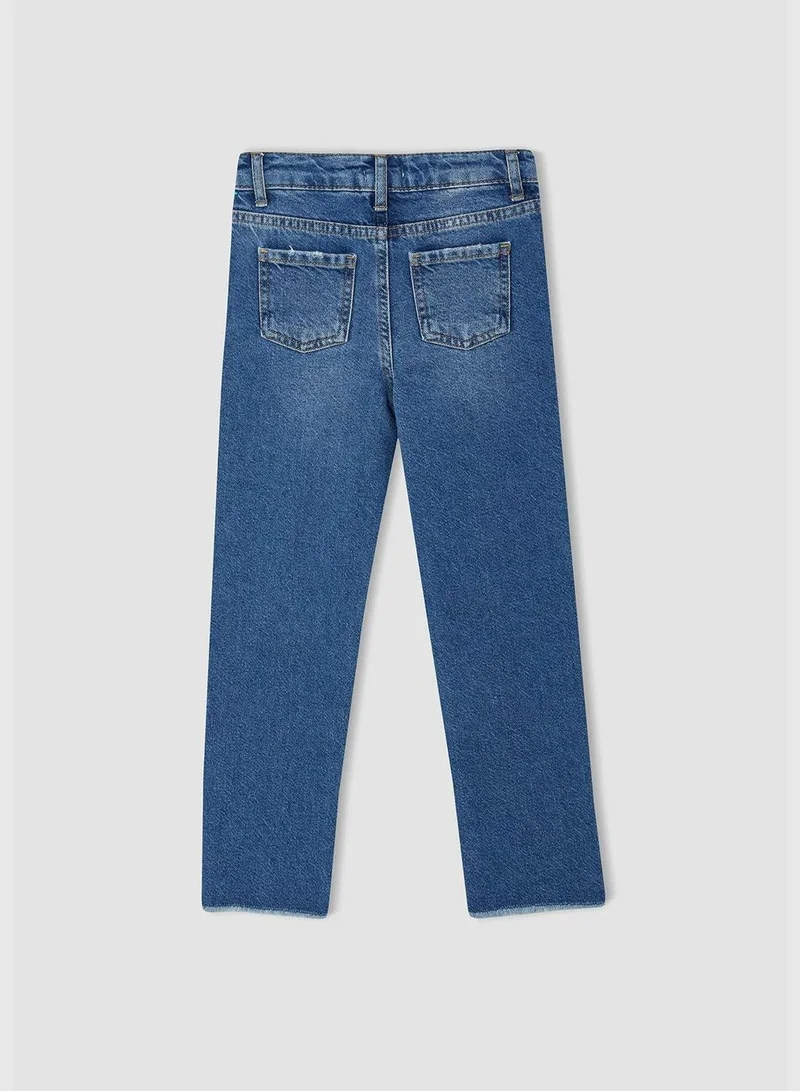DeFacto Straight Fit Distressed Jean Trousers