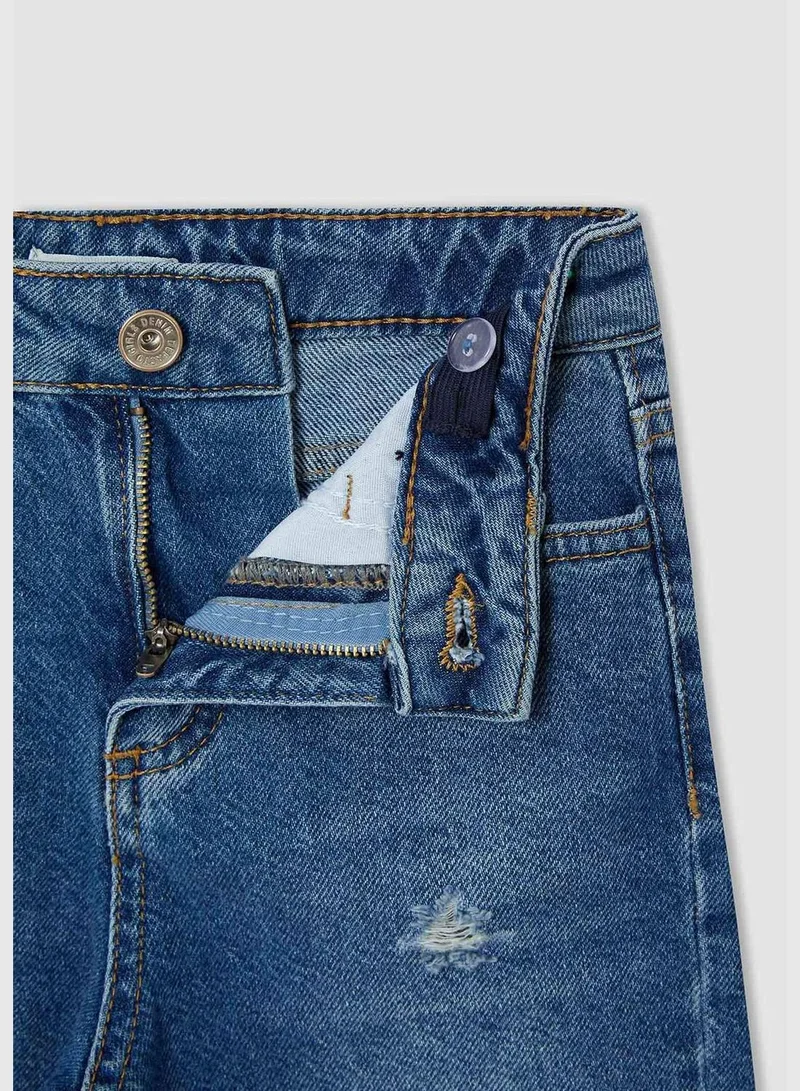 DeFacto Straight Fit Distressed Jean Trousers