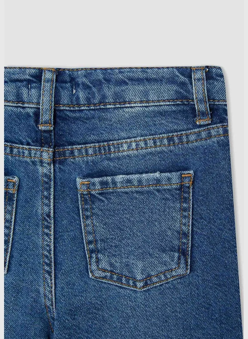 DeFacto Straight Fit Distressed Jean Trousers