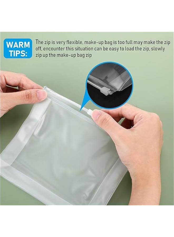 HOOKOR 15 Pcs Mini Clear Makeup Bag, Travel Toiletry Organizer Pouches with Small Zipper,Waterproof Pouch for vacation, business trip and travel - Image 3