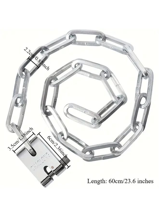 Heavy Duty Anti Theft Stainless Steel Chain Lock Silvery Rust Resistant Portable - Image 4
