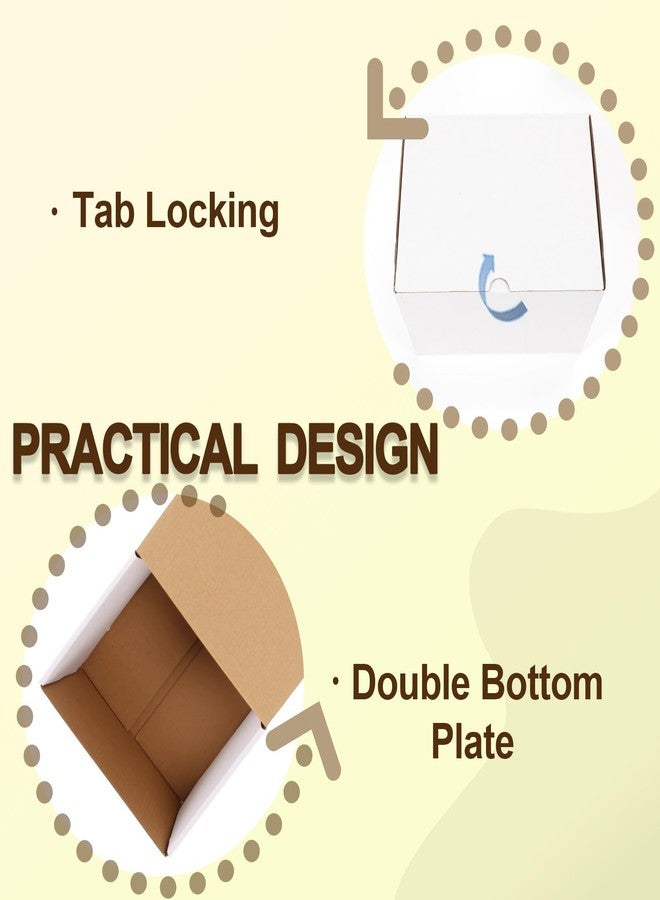WIFTREY 8x6x6 inches White Shipping Boxes set of 25, Small Corrugated Cardboard Box for Packaging Small Business, Mailing, Moving - Image 4