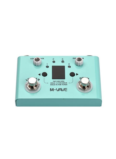 M-VAVE LOST TEMPO Effect Pedal Drum & Looper Effector Mini 2-in-1 Looper & Drum Machine Double Footswitch Looper Pedal Looper Guitar Pedal 30 Drums & 4 Loops High Precision Tuner