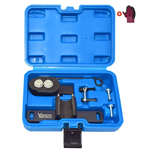 Yuesstloo 2801 Flywheel Holder Flex Plate Lock Tool & 7676 Oil Seal Repair Kit with Balance Shaft & Oil Pump Alignment Tool Set, Compatible with BMW N20 N26 Engines, with Case & Gloves - Image 1