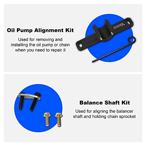 Yuesstloo 2801 Flywheel Holder Flex Plate Lock Tool & 7676 Oil Seal Repair Kit with Balance Shaft & Oil Pump Alignment Tool Set, Compatible with BMW N20 N26 Engines, with Case & Gloves - Image 4