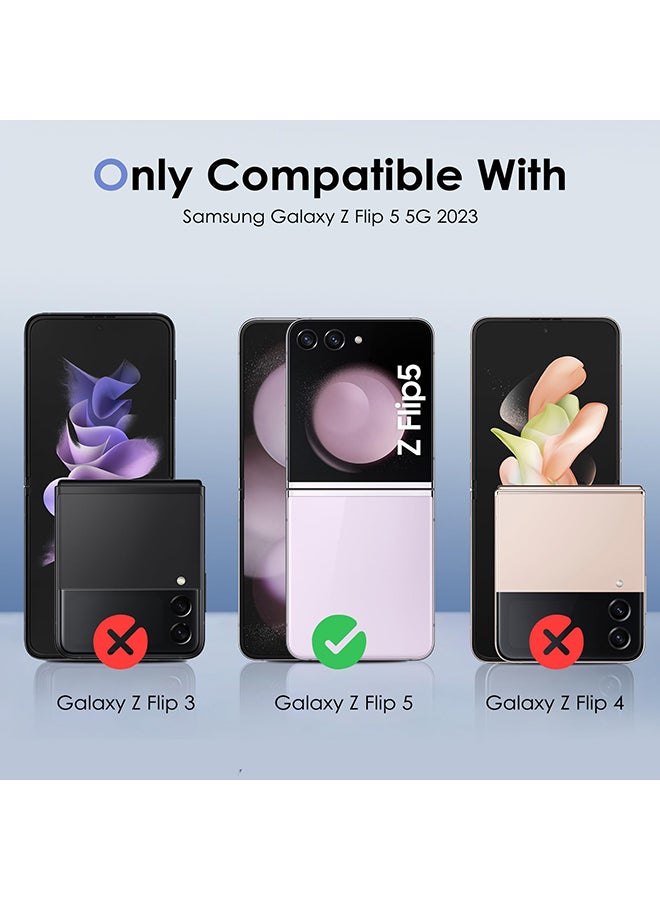 O Ozone Case for Samsung Galaxy Z Flip5 5G Cover with Ring Holder Hard PC Phone Case Shock-proof Anti-scratch Protective Phone Bumper Cover - Pink  - Image 3