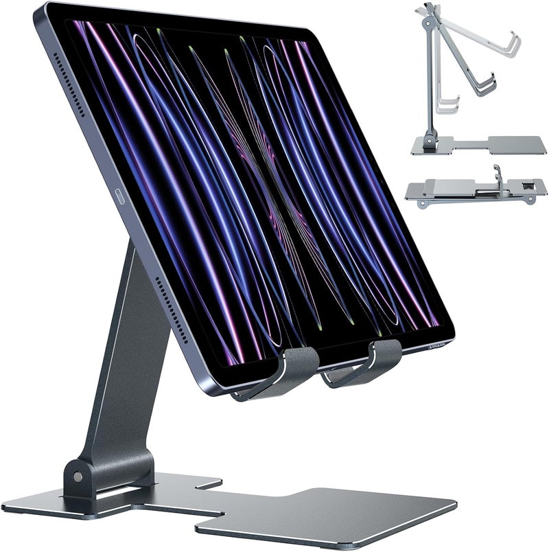 حامل أجهزة لوحية ، حامل قابل للتعديل للجهاز اللوحي على المكتب، قابل للطي لحامل iPad لأجهزة iPad Air 5/4/Mini 6/Mini 5/10.2/Pro 12.9/Pro 11، شاشة محمولة، Surface (4-13 بوصة) - رمادي - Image 1