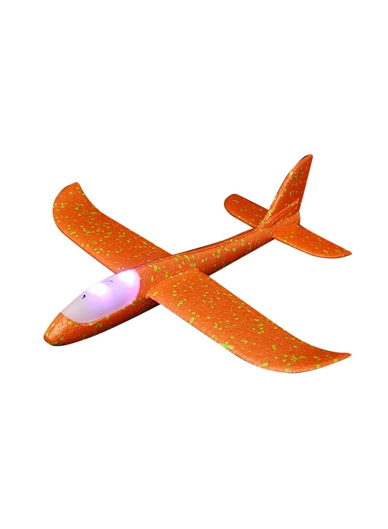 Huitich Orange Hand Throwing Foam Airplane with LED Lights 48x16x6cm - Image 1