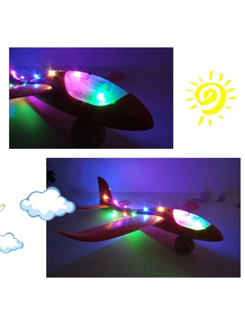 Huitich Orange Hand Throwing Foam Airplane with LED Lights 48x16x6cm - Image 2