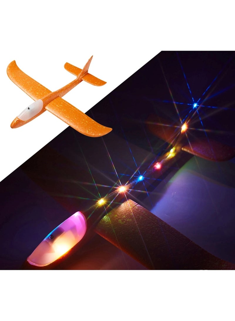 Huitich Orange Hand Throwing Foam Airplane with LED Lights 48x16x6cm - Image 3