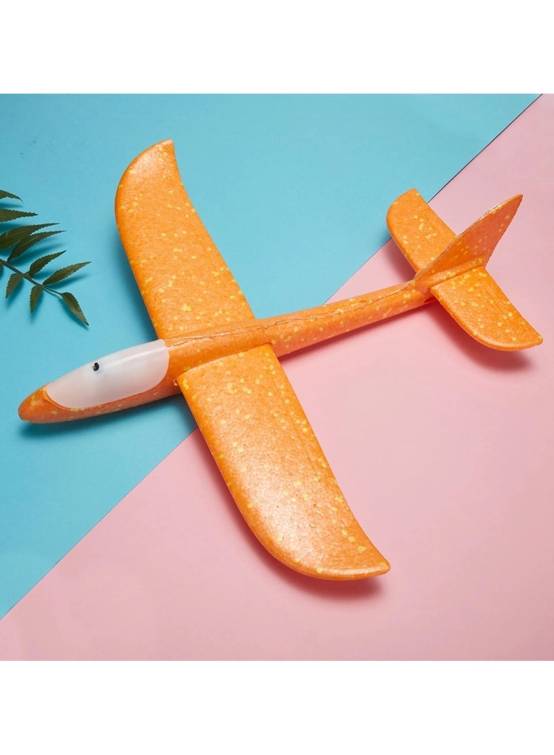 Huitich Orange Hand Throwing Foam Airplane with LED Lights 48x16x6cm - Image 4