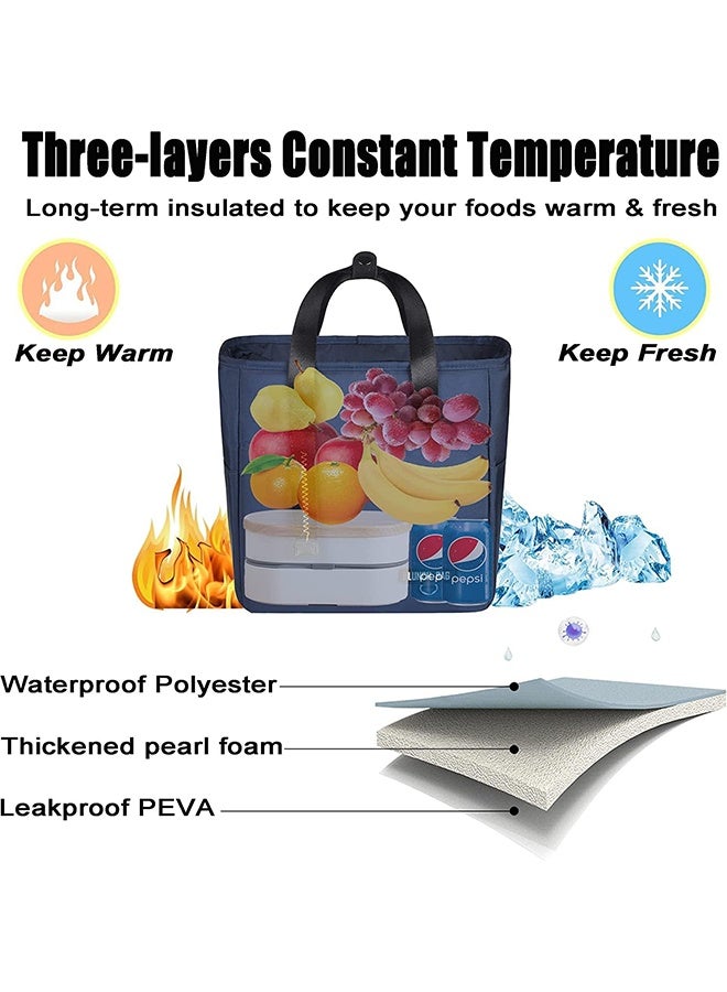 Lunch Bag, Thermal Bag Insulated Thermal Tote Bag with Aluminium Foil Premium Quality 7 L Capacity Work with Cool and Hot Food Waterproof (small)  - Image 2