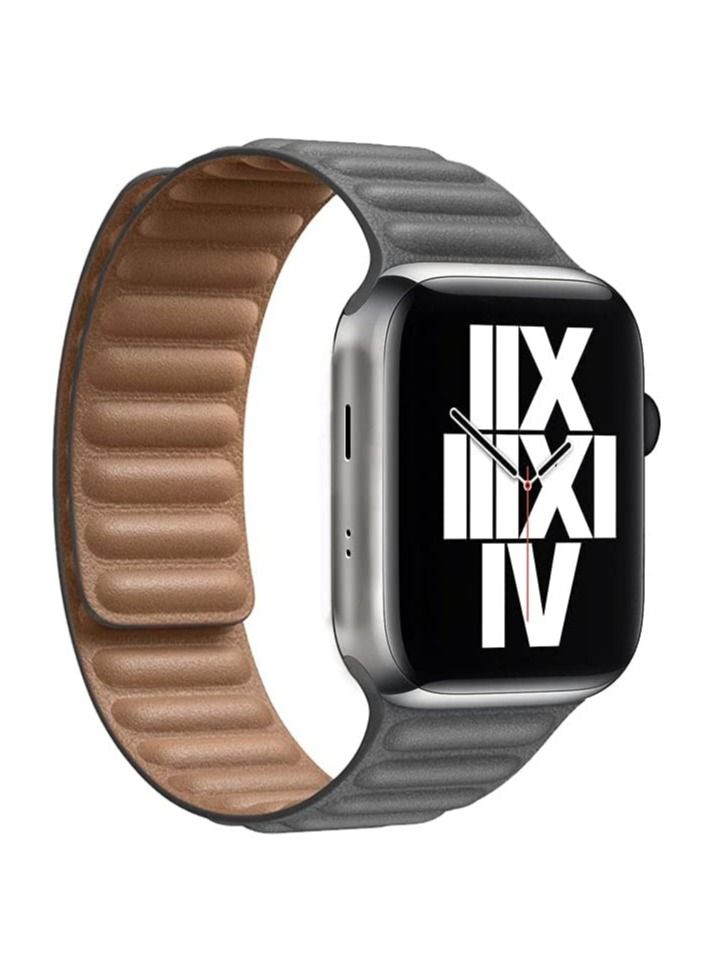 Durable Magnetic Genuine Leather Strap Compatible for Watch Band Size 38mm 40mm 41mm Compatible with Apple Watch Series 8 7 6 5 4 SE 3 2 1 - Image 1