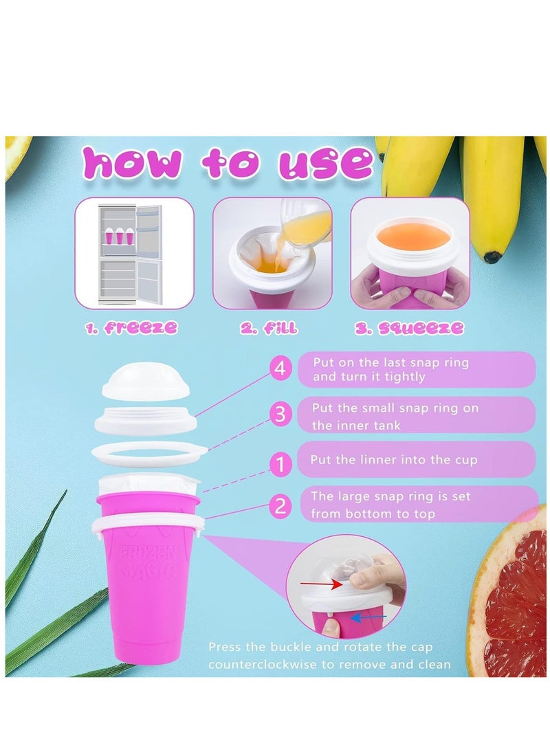 ELTRAZONE Slushie Maker Cup, TIK TOK Magic Quick Frozen Smoothies Cup, Double Layer Squeeze Slushy Maker Cup, Cool Stuff Slushy Maker Portable Squeeze Ice Cup Birthday Gifts for Kids - Image 3