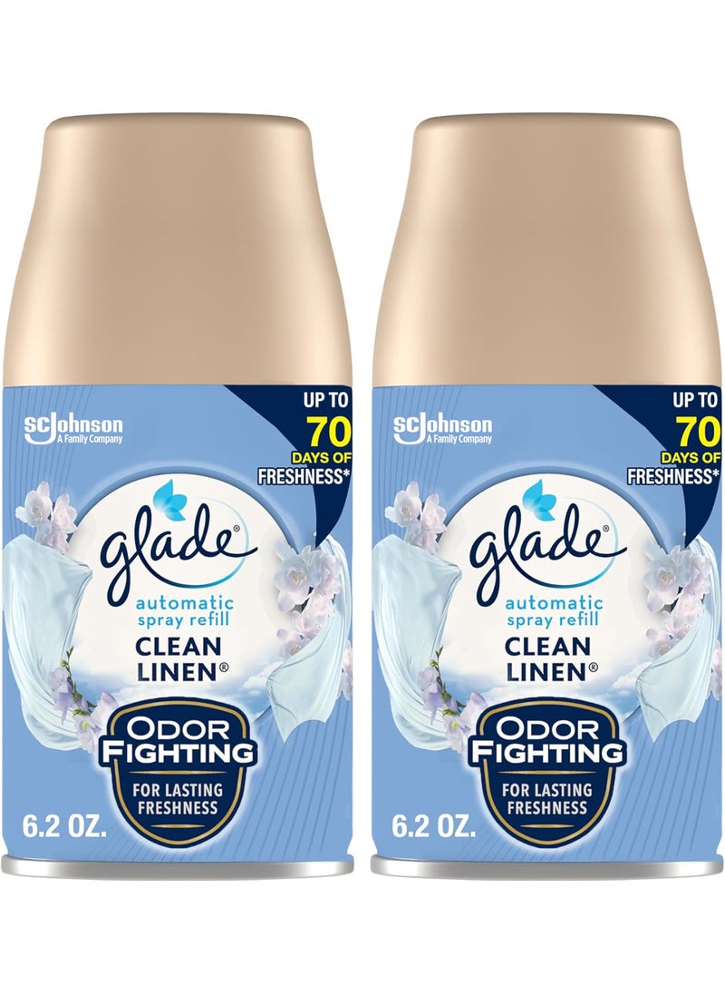 Glade Glade Automatic Spray Air Freshener Refill Scented Air Freshener for Home and Bathroom Clean Linen 62 Oz 2 Count  - Image 1
