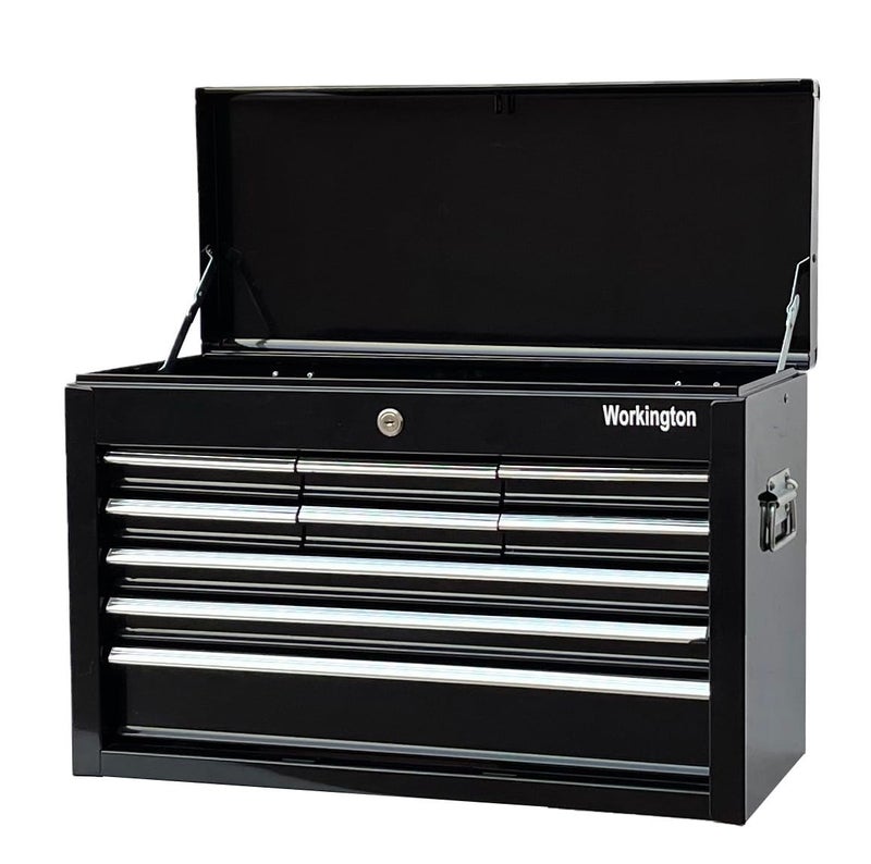 Workington Portable Metal Tool Chest with 9 Drawers 24 9Drawer Tool Chest Cabinet with Ball Bearing Drawer Slides Steel Tool Storage Box Organizer 4006 Black
