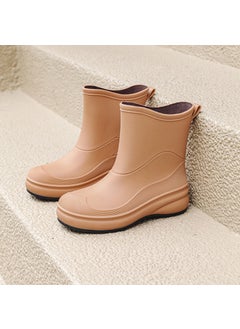 Generic Stylish Waterproof Womens Rain Boots Camel 
