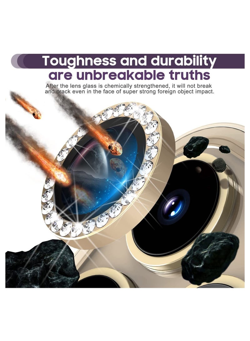 ELTRAZONE Camera Lens Protector, Set with Diamonds Bling Camera Cover Tempered Glass for iPhone 14 Pro Max /14 Pro - Image 2