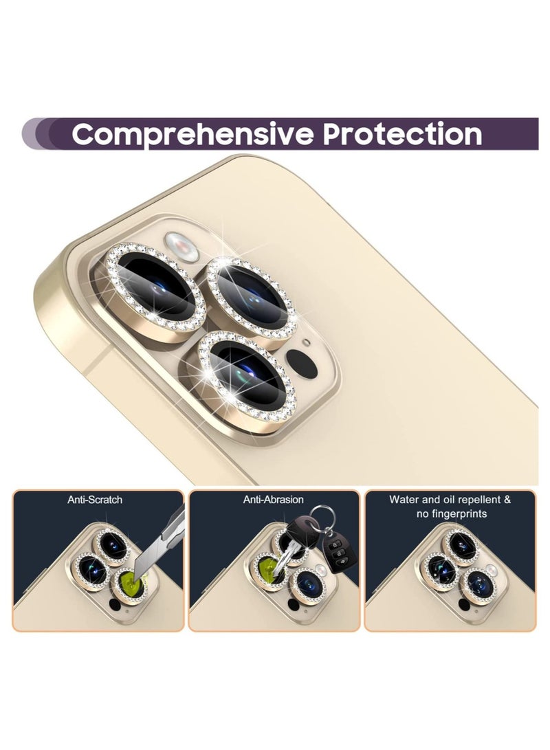 ELTRAZONE Camera Lens Protector, Set with Diamonds Bling Camera Cover Tempered Glass for iPhone 14 Pro Max /14 Pro - Image 3