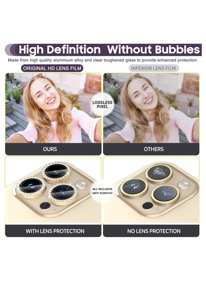 ELTRAZONE Camera Lens Protector, Set with Diamonds Bling Camera Cover Tempered Glass for iPhone 14 Pro Max /14 Pro - Image 4