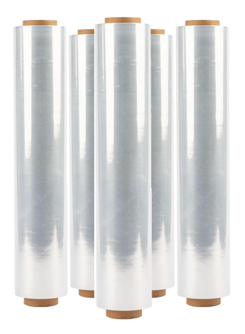 Pallet Stretch Shrink Wrap Roll - 5 Roll - Heavy Duty Industrial Stretch Wrap, Packaging Cling Film, Strong Plastic Wrap, Luggage Wrap - Image 1