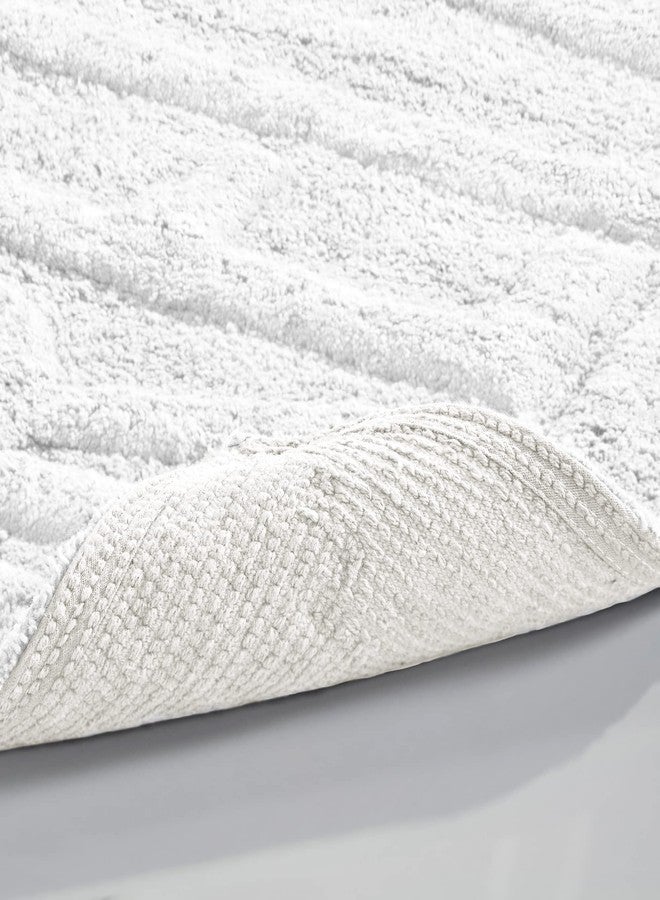 Modern Threads 2-Pack Soft Absorbent Plush 100% Cotton Bath mat Embossed with Relax White - Image 2