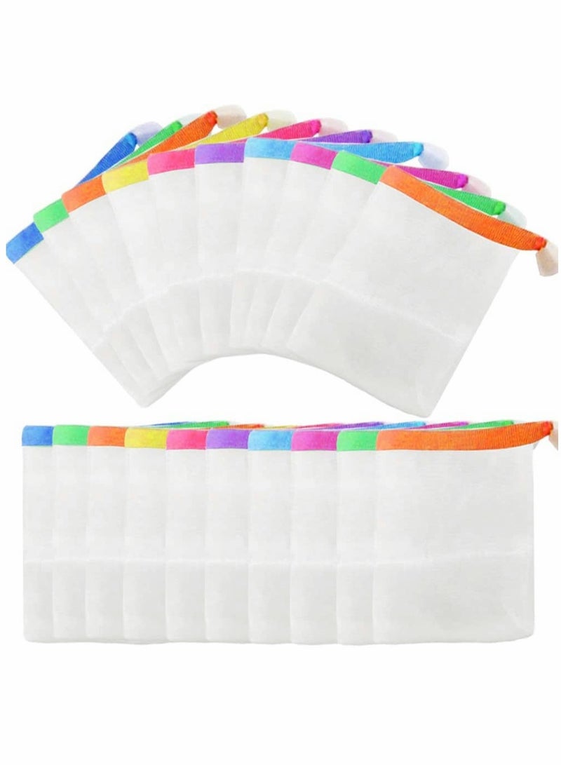 20 Pack Handmade Soap Bubble Mesh Bags, Exfoliating Mesh Soap Bag, Double Layer Foam Net Soap Saver Pouch Bags Body Facial Cleaning Tool(Assorted Colors)  - Image 1