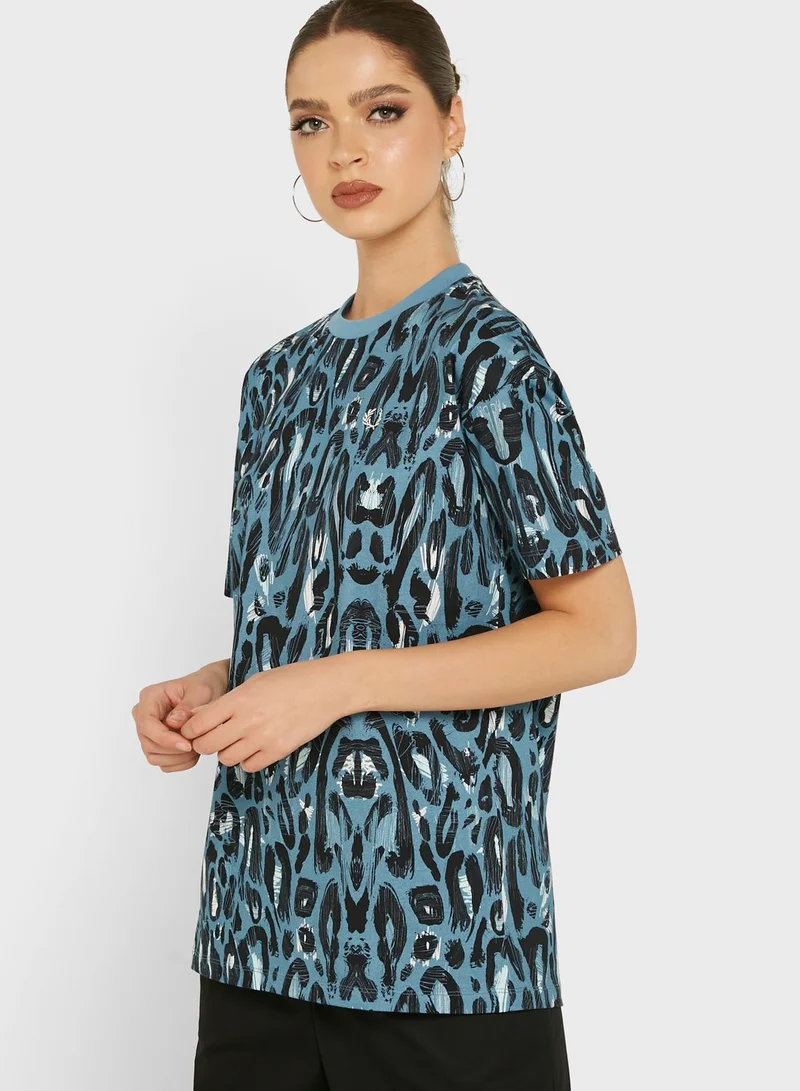 FRED PERRY Leopard Print T-Shirt