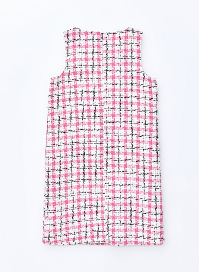 ال سي وايكيكي فستان بنطة منقوشة برقبة مستديرة - Image 3