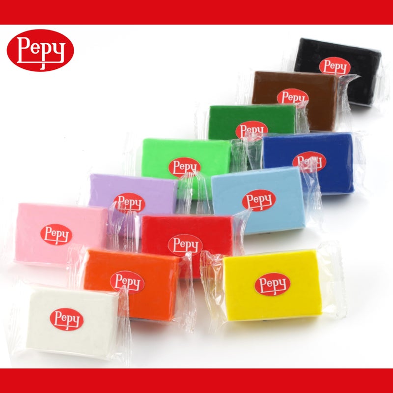 Pepy Plastilina Reusable and Non-Drying Modeling Clay Gift Set; Set of 24 Bars, 1.4 Ounce Each, 2 Each of 12 Colors, Perfect for Arts and Crafts Projects, Multicolor - Image 2