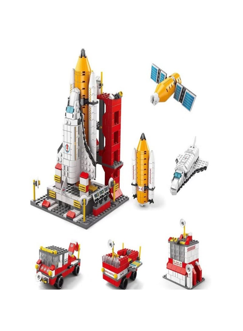 Spaceship Exploration Rocket Building Blocks Launcher Toys 6 in 1 Steam Space Building Blocks Kit Kids Birthday Gift (1000pcs) - Image 2