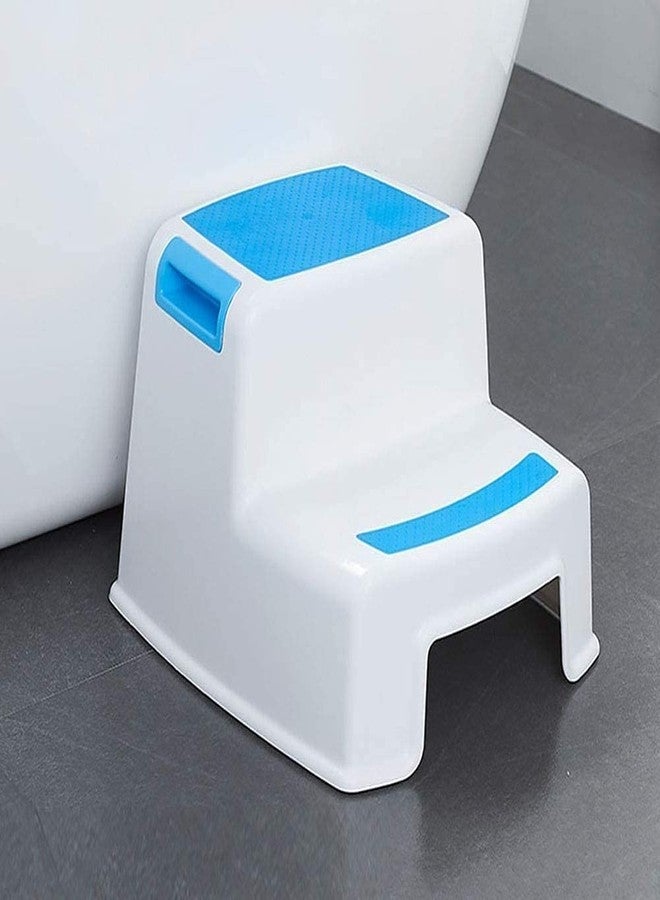 Abhsant Toddler Step Stool - Step Stool for Kids Potty Training Toilet Wash Hand, Child Bathroom Sink Stool Kitchen Kids Step Stool with Slip Resistant Soft Grip, Dual Height & Wide Two Step - Image 2