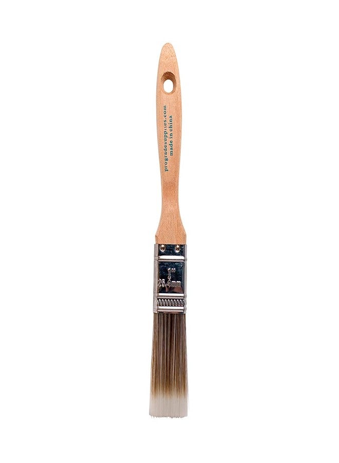 Pro-Grade 12PK 1 inch Flat Brush Premium Wall/Trim House Paint Brush Set Great for Professional Painter and Home Owners Painting Brushes for Cabinet Decks Fences Interior Exterior & Commercial Paintbrush. - Image 5