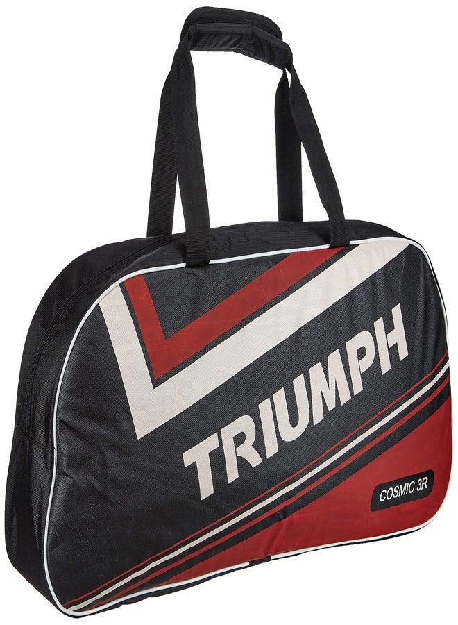 Triumph Virtue Graphite Hotmelt Light Weight Strung Badminton Racket with Cosmic-3R Single Compartment Badminton Bag Black/Red - Image 3