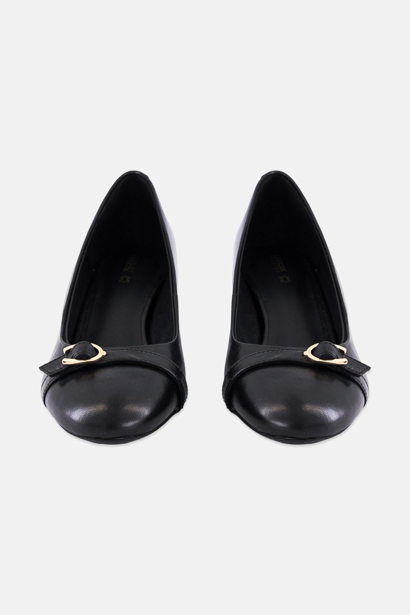 GEOX Women D Pheby Leather Slip On Pumps, Black - Image 3